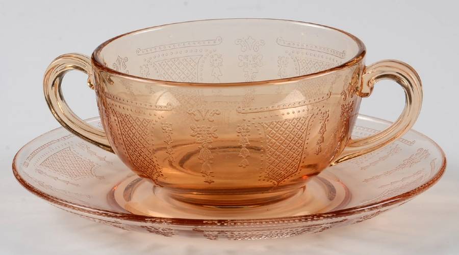 Beverly Amber Bouillon Cup & Saucer Set by Fostoria-1