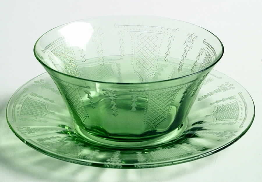 Beverly Green Finger Bowl & Underplate by Fostoria-1