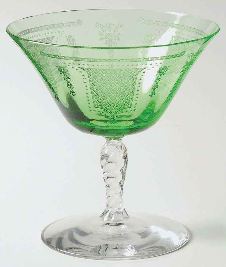 Beverly Green Low Sherbet by Fostoria-1