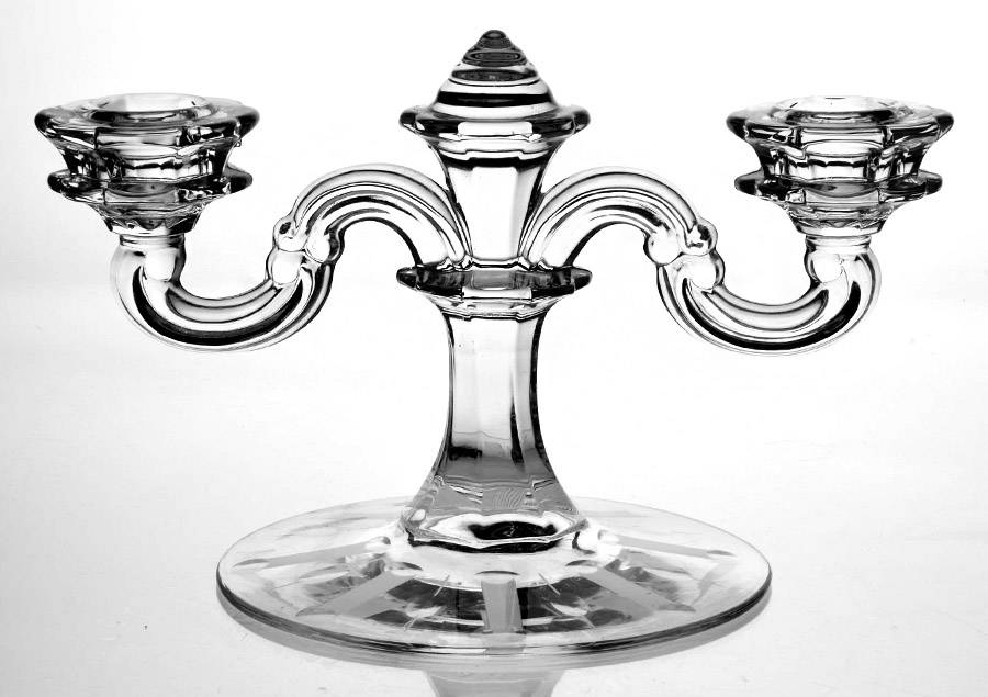 Bordeaux (Stem 6014, Cut 758) Double Light Candlestick by Fostoria-1