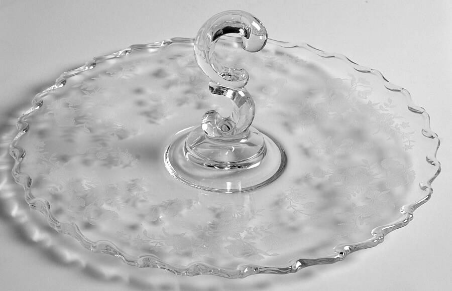 Bouquet (Stem 6033, Etch 342) Center Handle Tray by Fostoria-1
