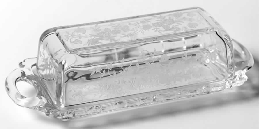 Bouquet (Stem 6033, Etch 342) 1/4 Pound Covered Butter by Fostoria-1