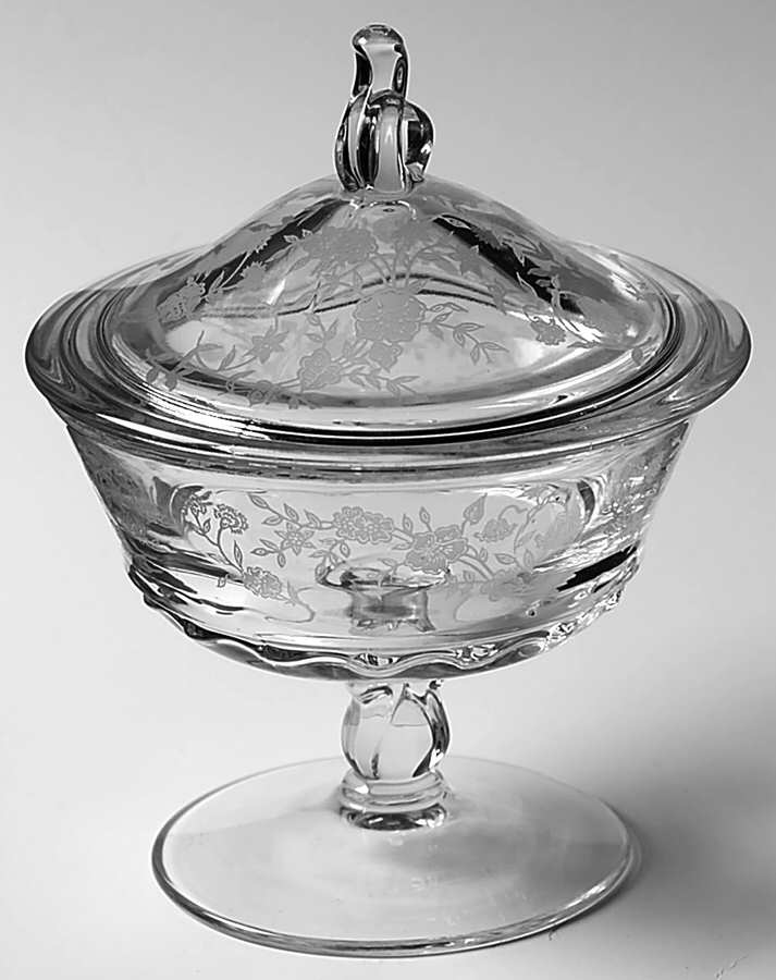 Bouquet (Stem 6033, Etch 342) Jam/Jelly & Lid by Fostoria-1
