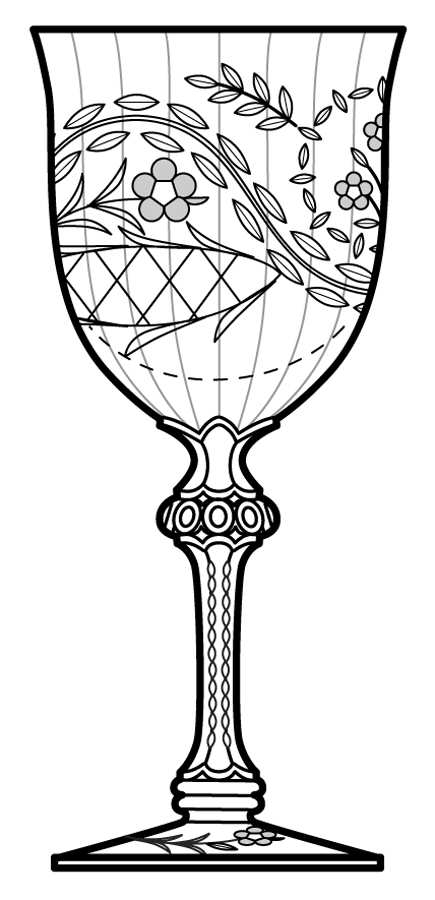 Bouquet (Stem #6013, Cut #756) Water Goblet by Fostoria-1