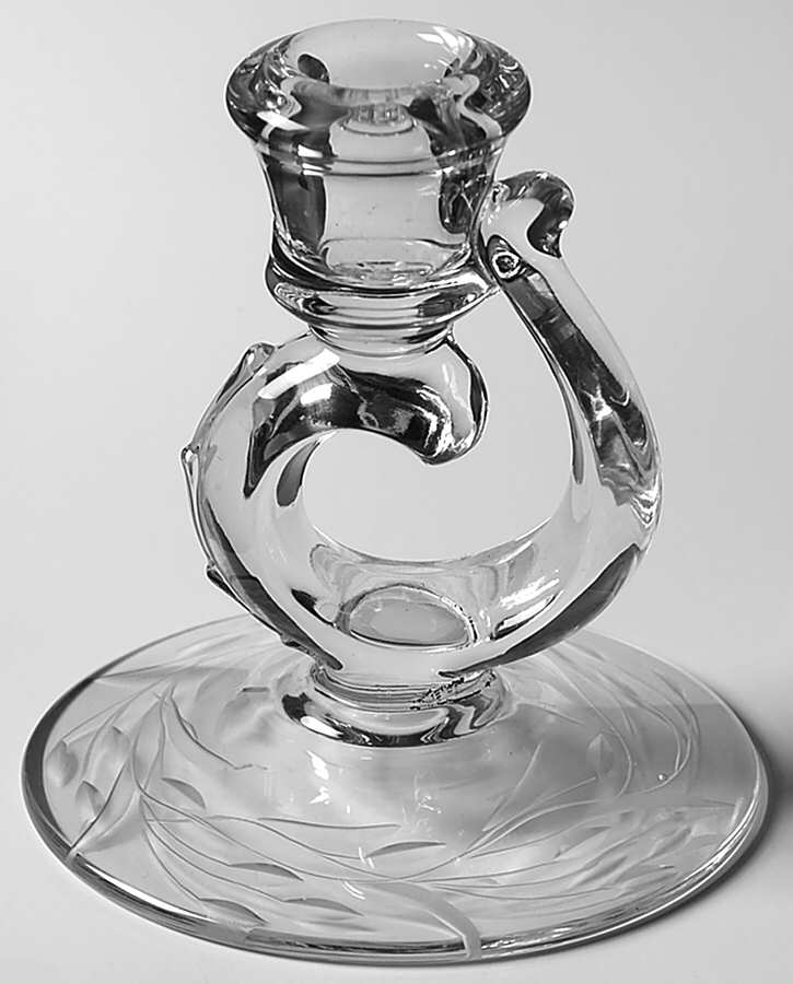 Bridal Wreath (Stem 6049) Single Light Candlestick by Fostoria-1