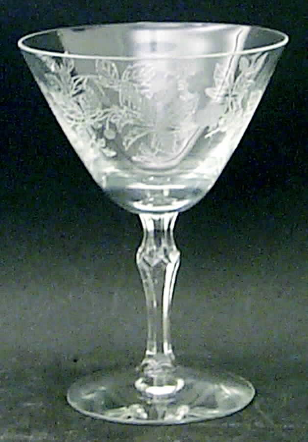 Burgundy (Stem 6092, Cut 878) Champagne/Tall Sherbet by Fostoria-1
