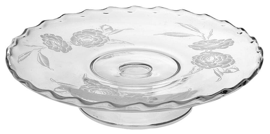 Camellia Footed Cake Plate by Fostoria-1