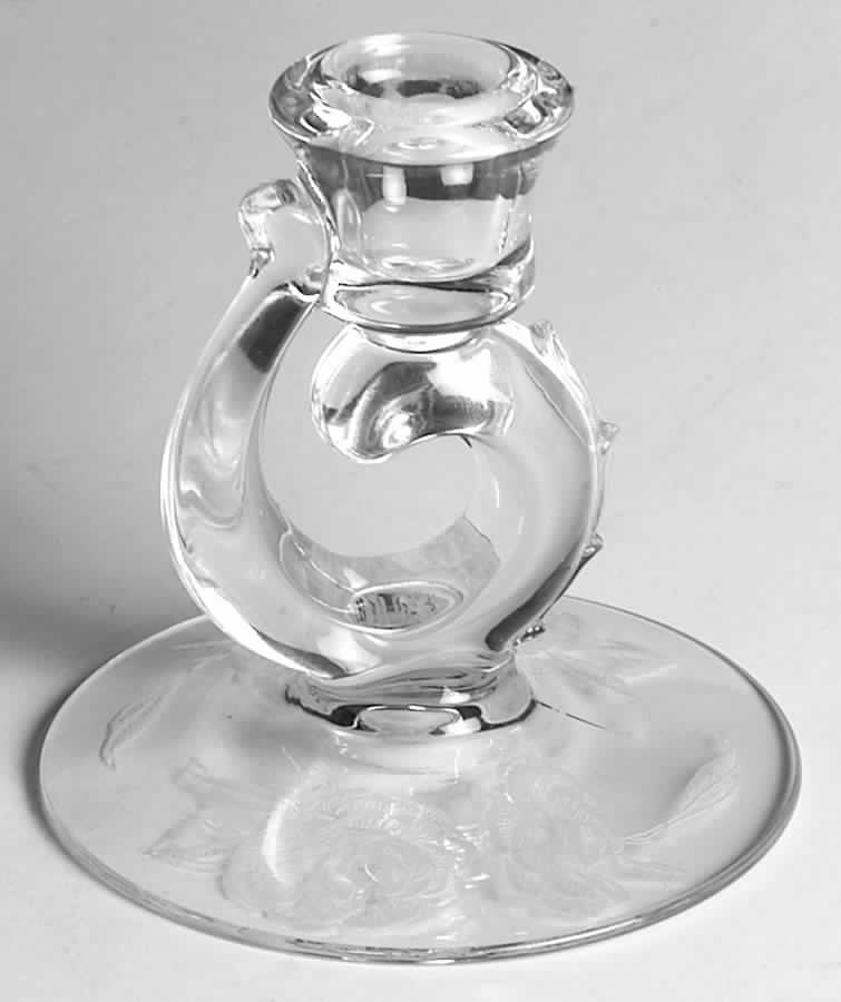 Camellia Single Light Candlestick by Fostoria-1