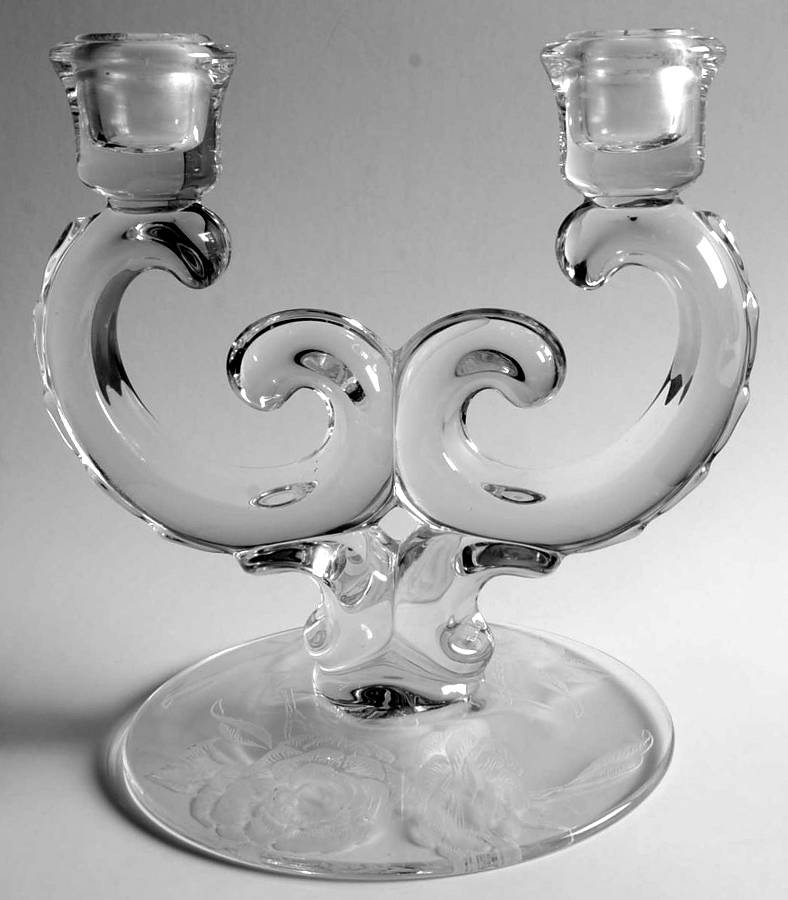 Camellia Double Light Candlestick by Fostoria-1