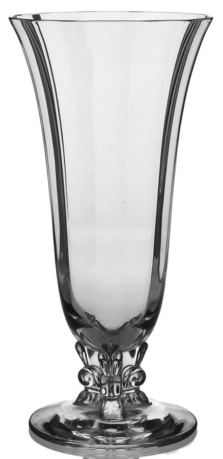 Cellini (Regular Optic) 8" Footed Flower Vase by Fostoria-1