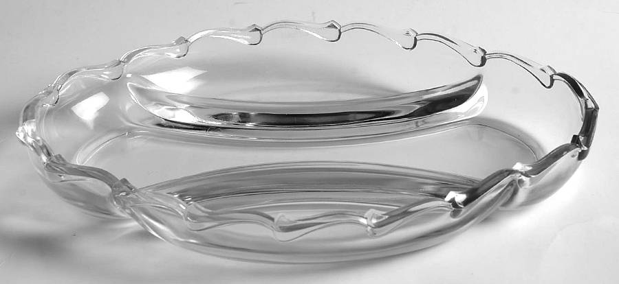Century (Pressed) 9" Oval 3 Part Relish by Fostoria-1