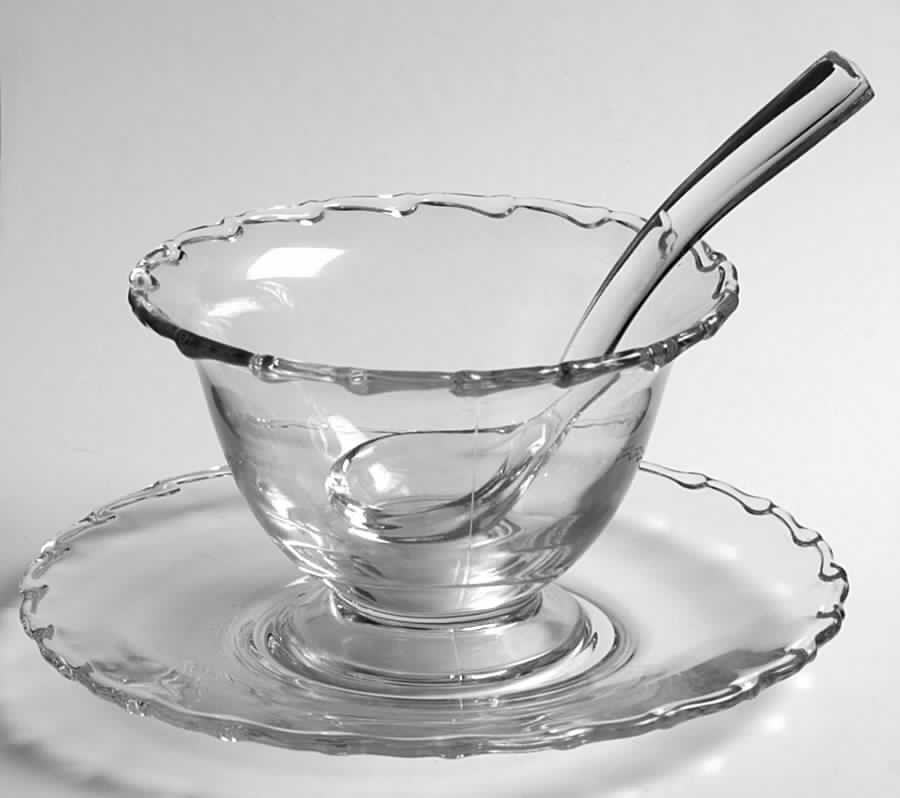 Century (Pressed) Mayonnaise Bowl, Underplate and Ladle by Fostoria-1