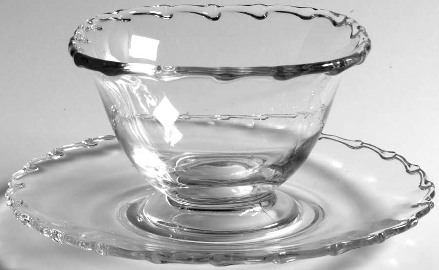 Century (Pressed) Mayonnaise Bowl and Underplate by Fostoria-1
