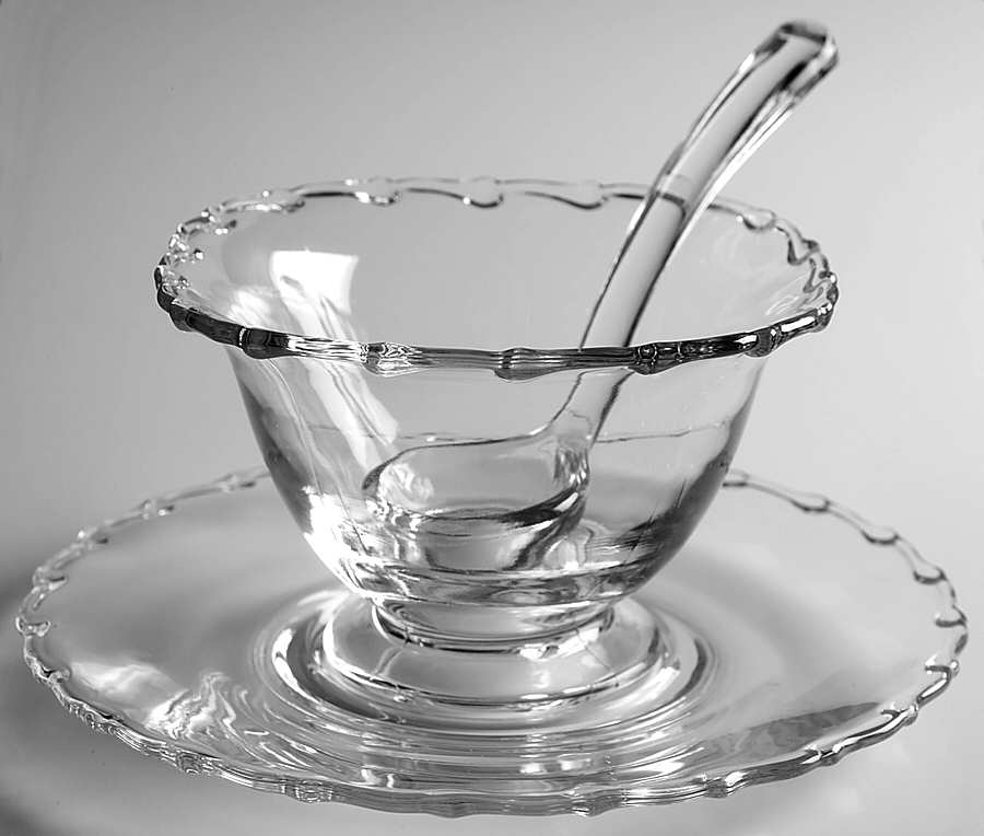 Century (Pressed) Mayonnaise Bowl, Underplate and Ladle by Fostoria-1