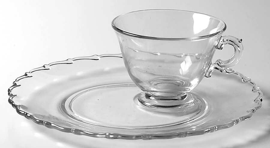 Century (Pressed) Snack Plate and Cup Set (Uses Standard Cup) by Fostoria-1