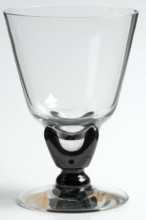 Chalice Clear (Black Stem 6059) Water Goblet by Fostoria-1