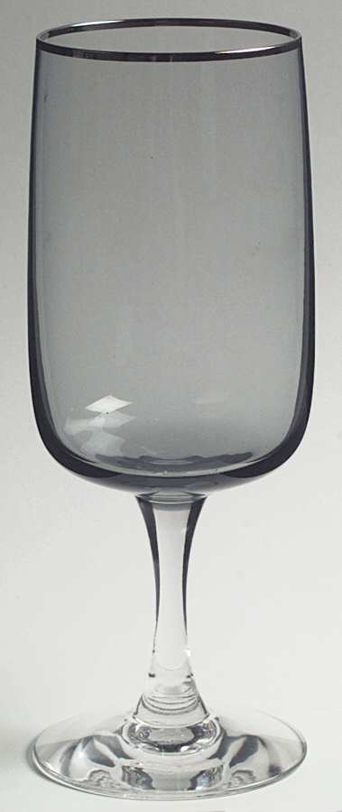 Cherish (Gray Bowl, Platinum Trim) Water Goblet by Fostoria-1
