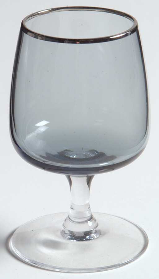 Cherish (Gray Bowl, Platinum Trim) Brandy Glass by Fostoria-1