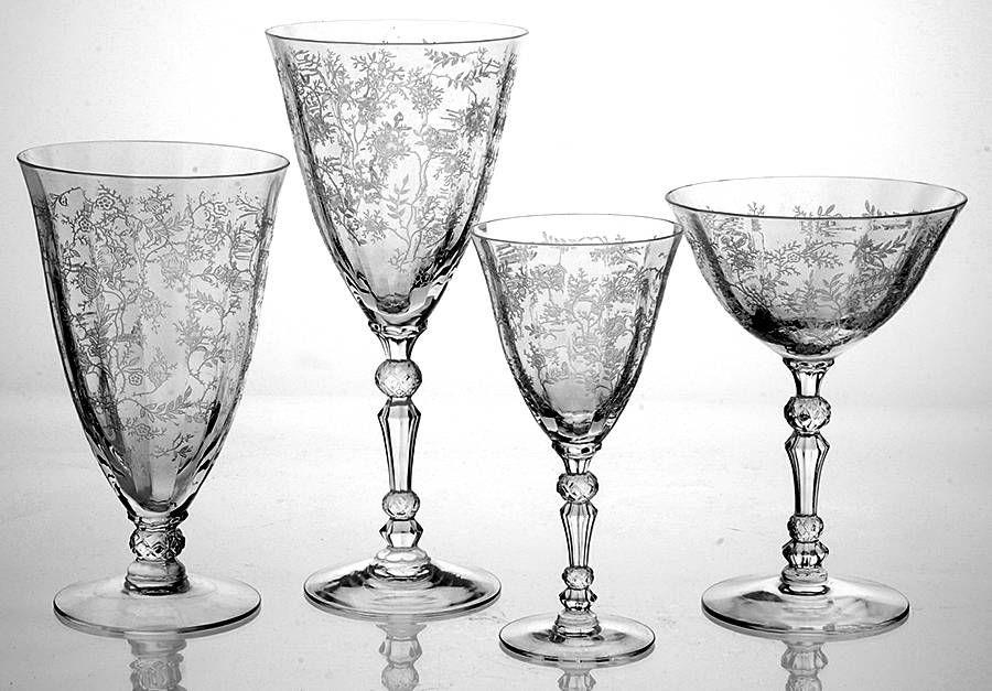Chintz (Etched) 4 Piece Place Setting by Fostoria-1