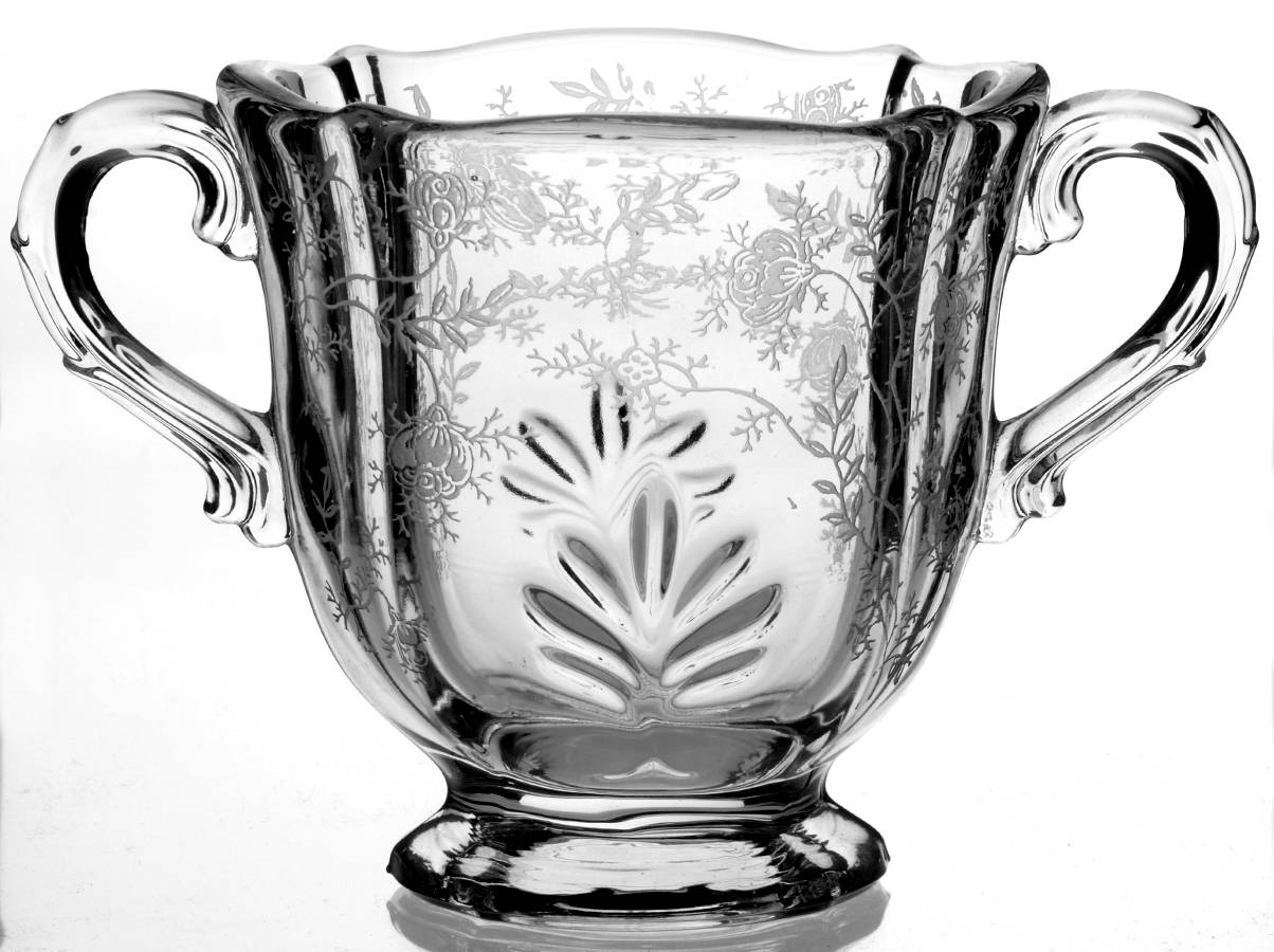 Chintz (Etched) Open Sugar (Baroque Shape) by Fostoria-1