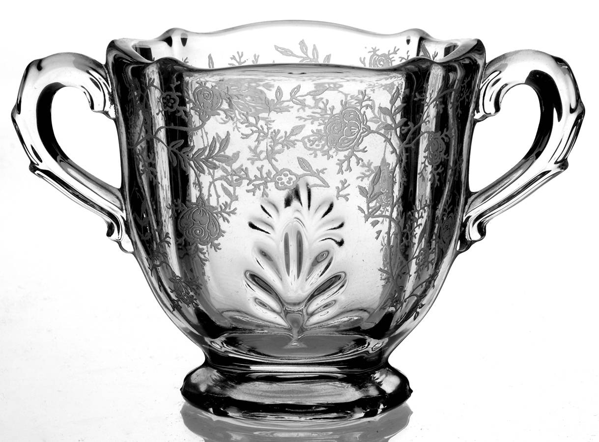 Chintz (Etched) Individual Footed Sugar (Baroque Shape) by Fostoria-1