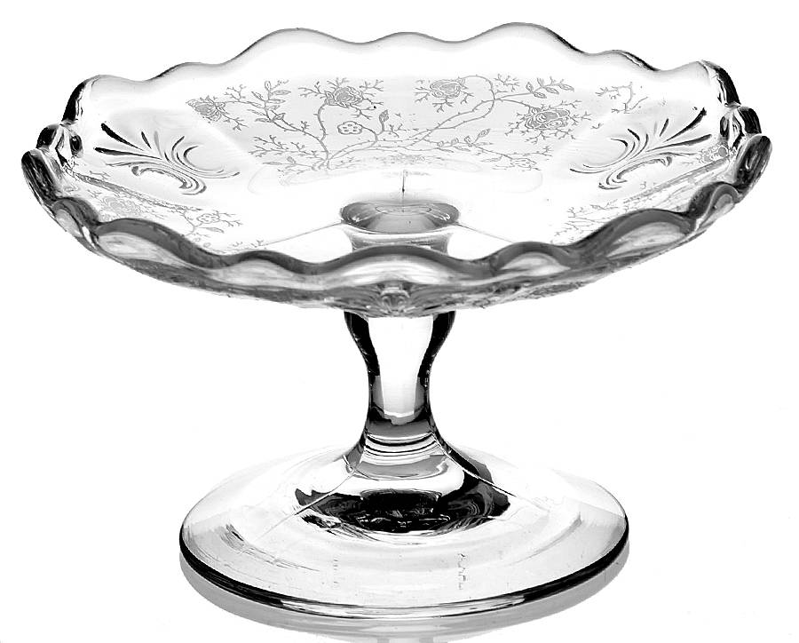 Chintz (Etched) Cheese Stand (Baroque Shape) by Fostoria-1