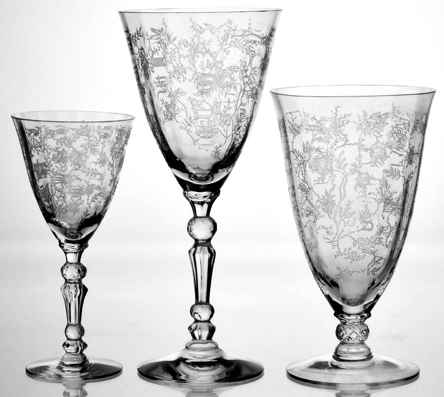 Chintz (Etched) 24  Piece Estate Set by Fostoria-1