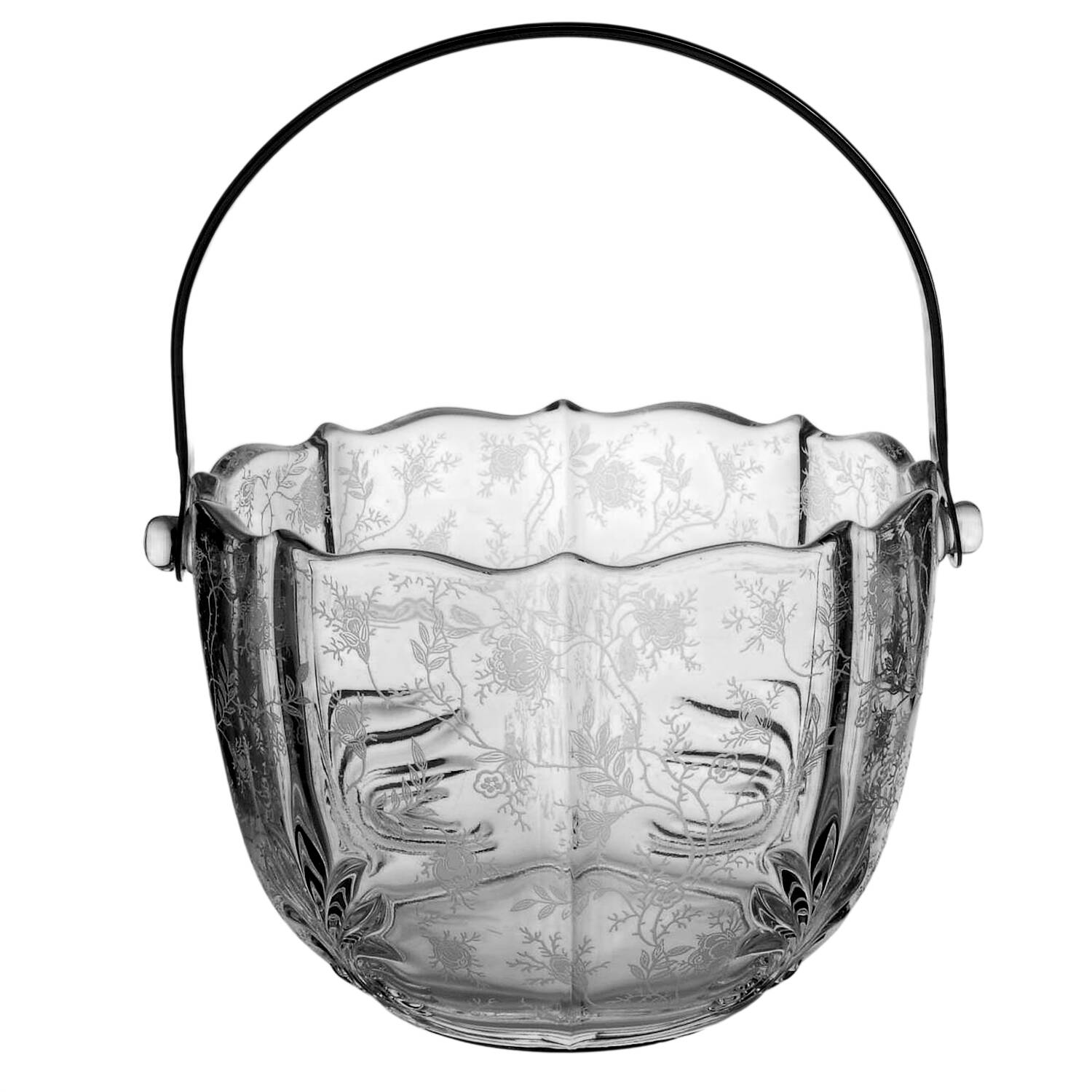 Chintz (Etched) Handle for Ice Bucket (Baroque Shape) by Fostoria-1