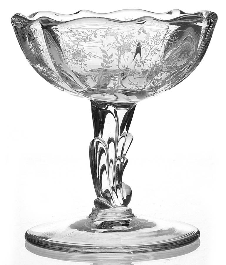 Chintz (Etched) Open Footed Jelly (Baroque Shape) by Fostoria-1