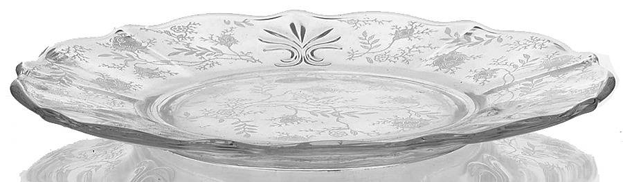 Chintz (Etched) Baroque Shape Luncheon Plate by Fostoria-1