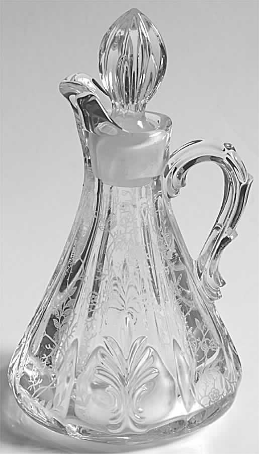 Chintz (Etched) Oil Cruet & Stopper (Baroque Shape) by Fostoria-1