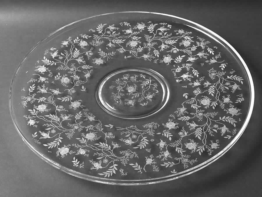 Chintz (Etched) 16" Torte Plate by Fostoria-1