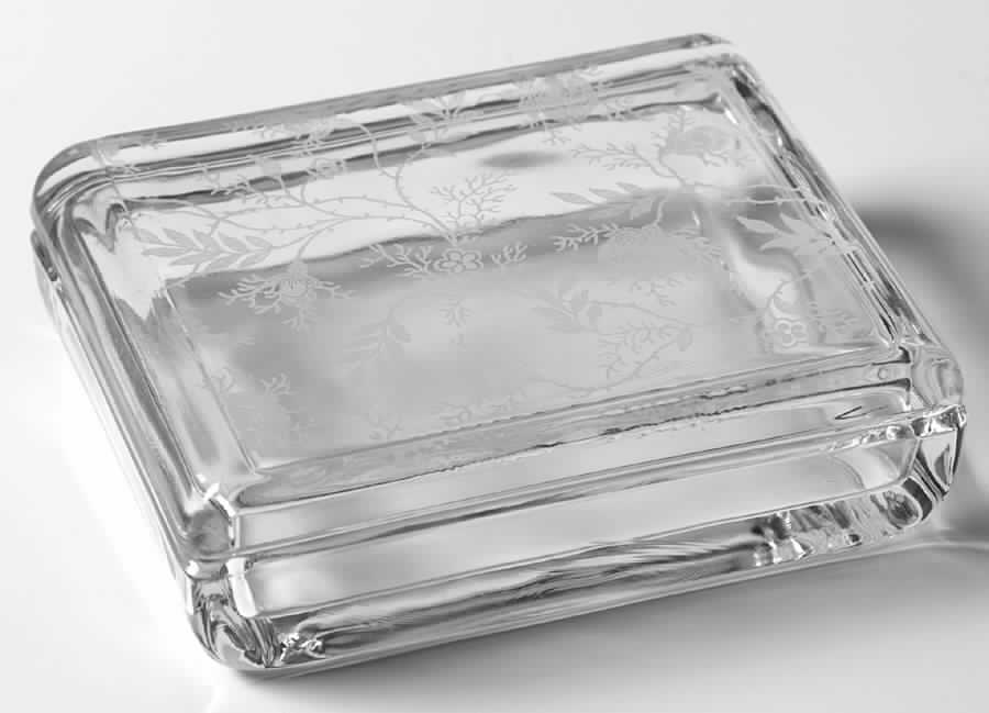 Chintz (Etched) Cigarette Box & Lid by Fostoria-1