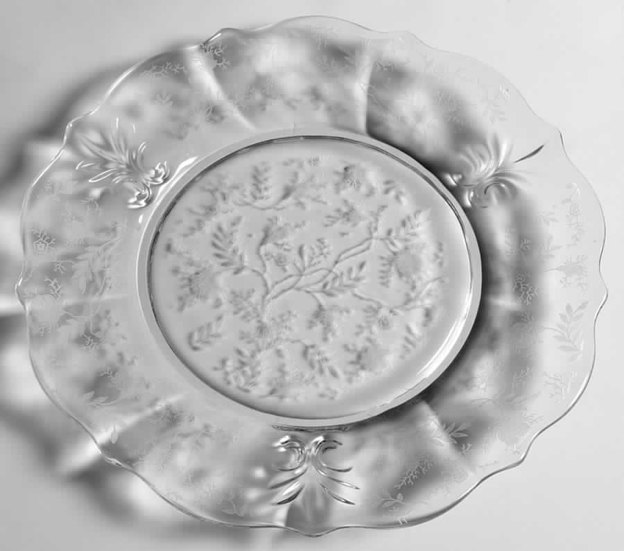 Chintz (Etched) Baroque Shape Dinner Plate by Fostoria-1