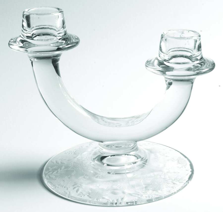 Chintz (Etched) 6023 Candlestick/Double Light by Fostoria-1