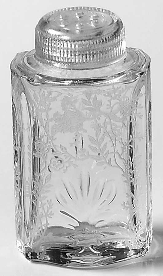 Chintz (Etched) Shaker with Plastic Lid (Baroque Shape) by Fostoria-1