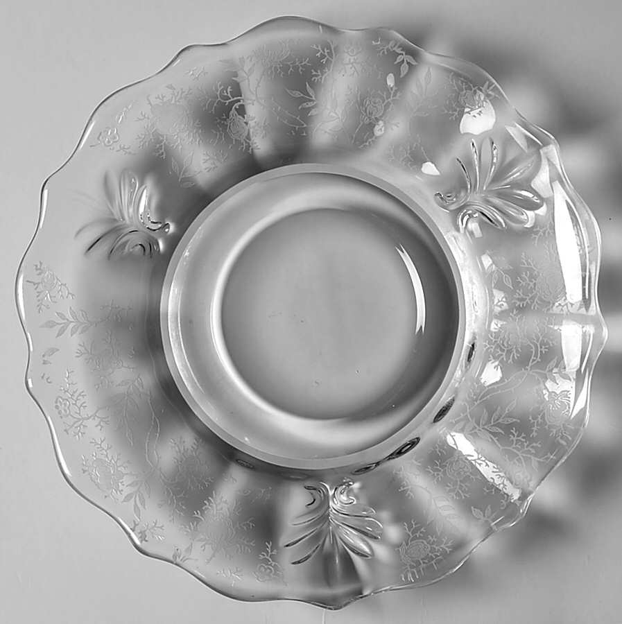 Chintz (Etched) Saucer for Footed Cup (Baroque Shape) by Fostoria-1