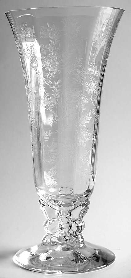 Chintz (Etched) 9" Footed Flower Vase by Fostoria-1