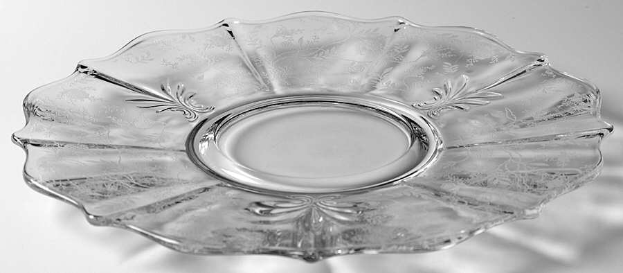 Chintz (Etched) Cracker Plate (Baroque Shape) by Fostoria-1
