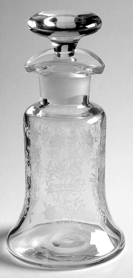 Chintz (Etched) Salad Dressing Bottle & Stopper by Fostoria-1
