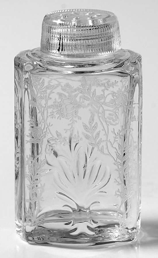 Chintz (Etched) Shaker with Glass Lid (Baroque Shape) by Fostoria-1