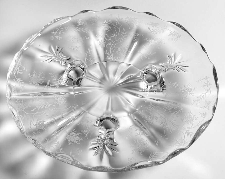 Chintz (Etched) Three Toed Tidbit (Baroque Shape) by Fostoria-1