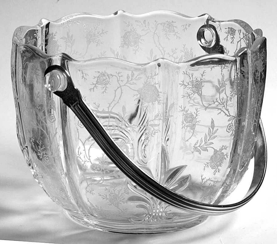 Chintz (Etched) Baroque Ice Bucket with Handle, No Tongs by Fostoria-1