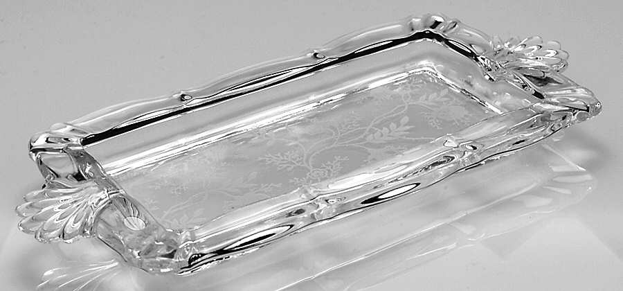 Chintz (Etched) Rectangular Handled Tray (Baroque Shape) by Fostoria-1