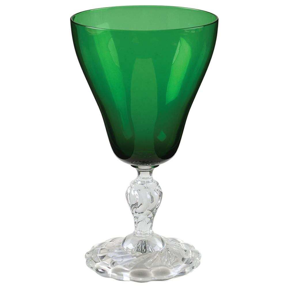 Colonial Dame Green Water Goblet by Fostoria-1