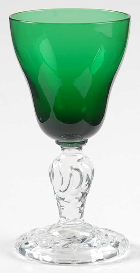 Colonial Dame Green Cordial Glass by Fostoria-1