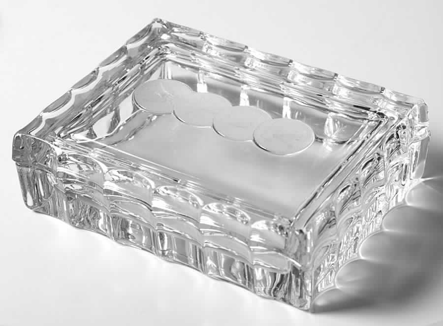 Coin Glass Clear Cigarette Box & Lid by Fostoria-1