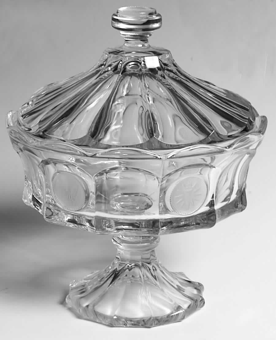 Coin Glass Clear Compote & Lid by Fostoria-1