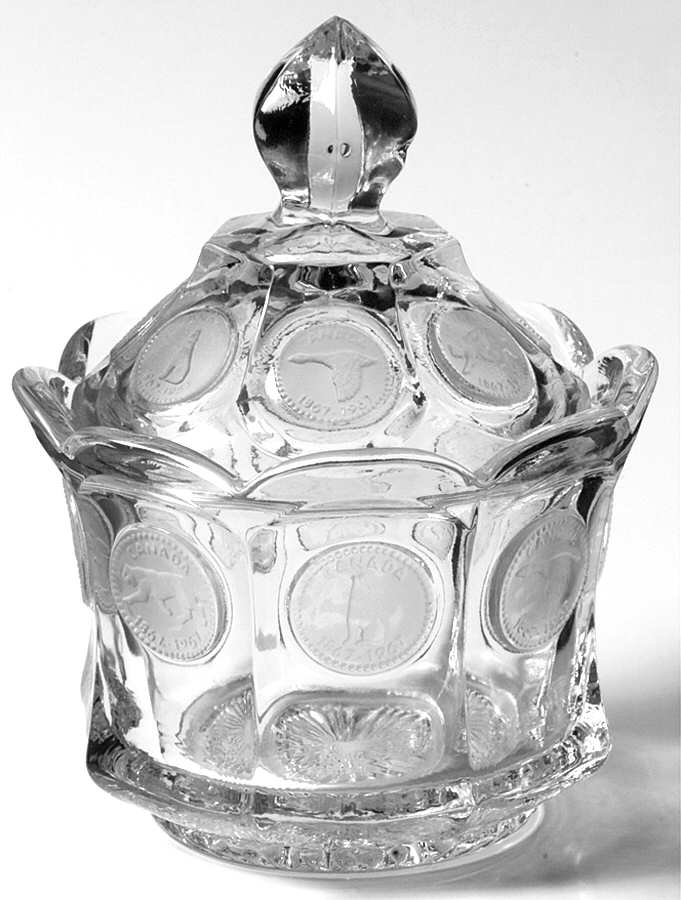 Coin Glass Clear Sugar Bowl & Lid (Has Lip) by Fostoria-1
