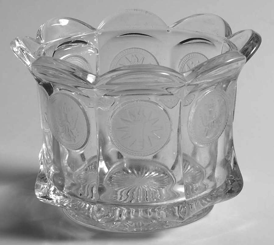 Coin Glass Clear Sugar Bowl W/Lip No Lid by Fostoria-1